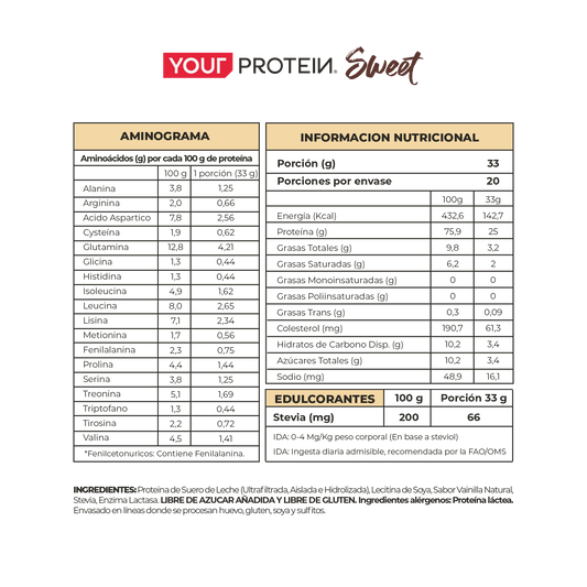 YOUR PROTEIN WHEY SWEET VAINILLA REFILL