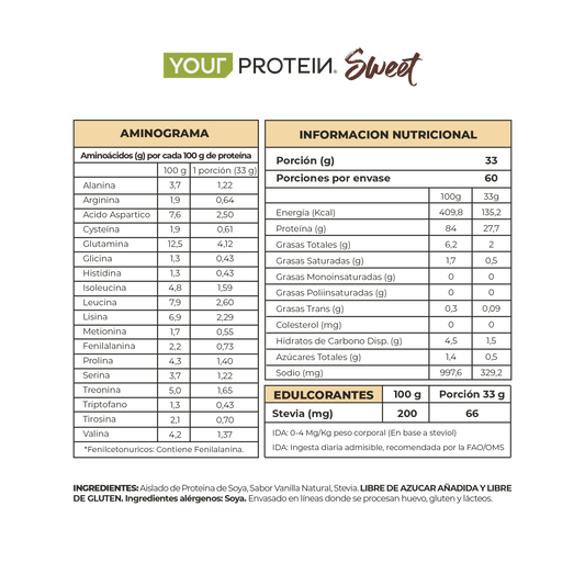 YOUR PROTEIN VEGAN SWEET VAINILLA